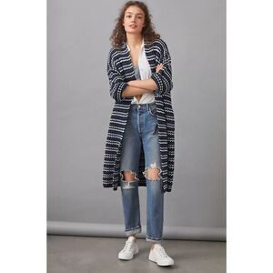 FRNCH PARIS Black Striped Duster Cardigan